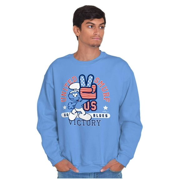 United Smurf Americana Varsity Unisex Plus Size Sweatshirt Brisco Brands 3X