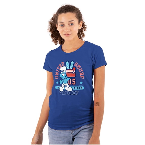 United Smurf Americana Varsity Women's T Shirt Ladies Tee Brisco Brands M