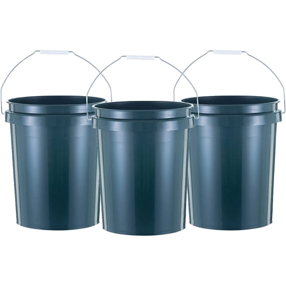 United Solution ECOSense 5 Gallon Bucket, Heavy Duty, Comfortable Handle, Perfect for on The Job, Home Projects, or Cleaning; Made from 90% Recycled Materials.100% Recyclable (Pack of 3)