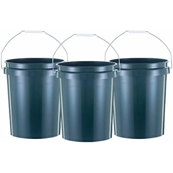 United Solution ECOSense 5 Gallon Bucket, Heavy Duty, Comfortable Handle, Perfect for on The Job, Home Projects, or Cleaning; Made from 90% Recycled Materials.100% Recyclable (Pack of 3)