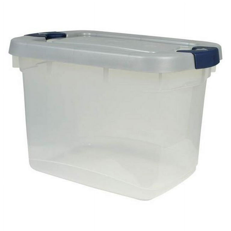 Rubbermaid Roughneck Clear 19 Qt. Plastic Storage Tote w/ Gray Lid, 6 Pack  