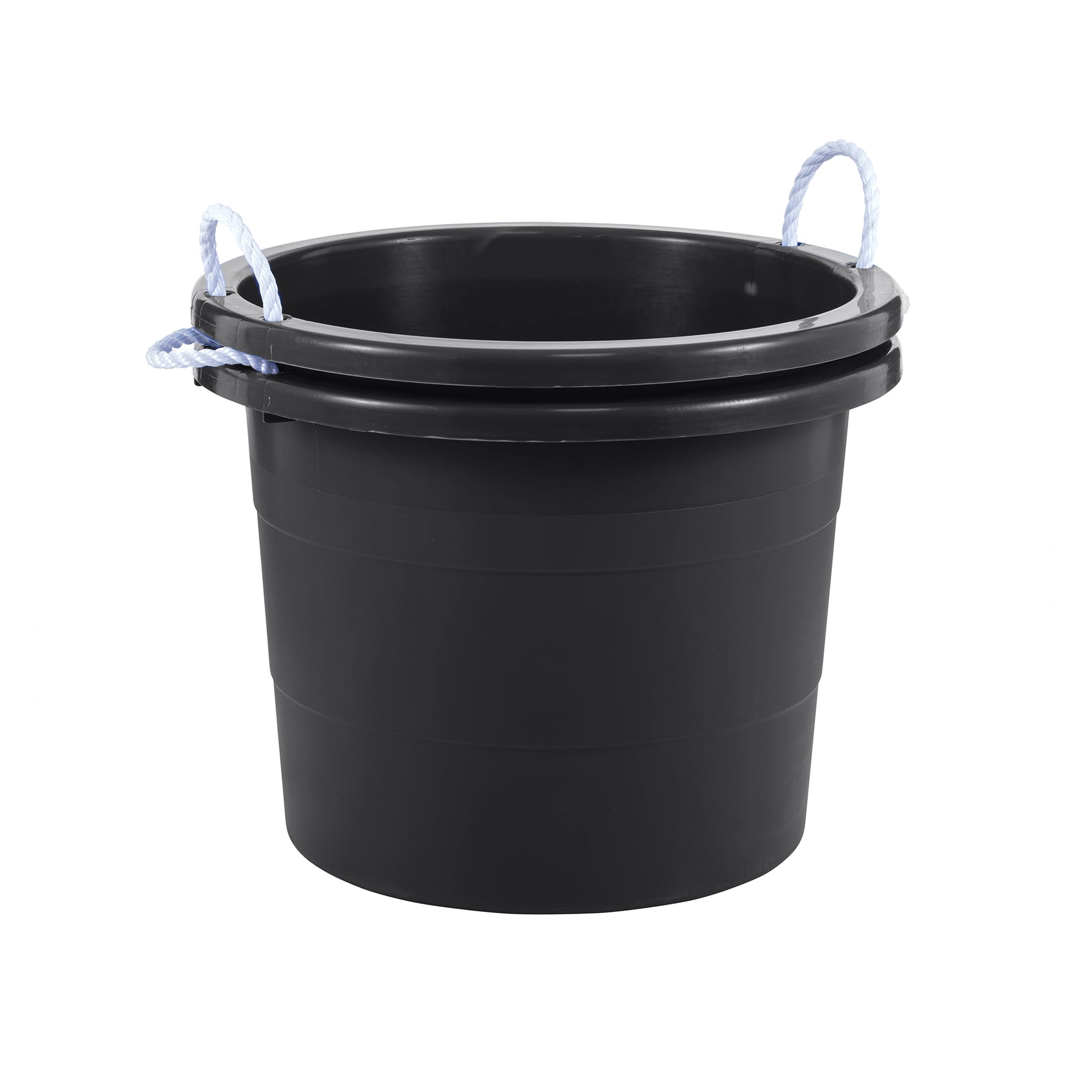 United Solutions 19 Gal Plastic Rope Handle Tub, Black 2 Pack