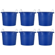 United Solutions 19 Gallon Plastic Utility Tub w/ Rope Handle, Blue, 6 Pack