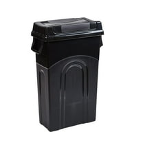 United Solutions 23 Gallon Highboy Waste Container with Swing Lid, Black
