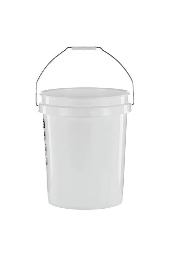 5 Gallon Round Utility Bucket, Comfort Handle, Plastic, White, PN0149, 1 Each