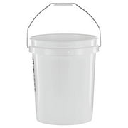 United Solutions 5 Gallon Round Utility Bucket, Comfort Handle, Plastic, White, PN0149, 1 Each
