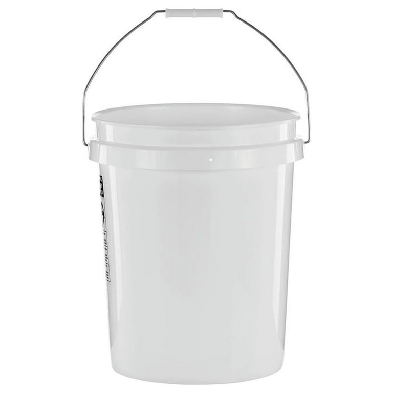 United Solutions 5 Gallon Round Utility Bucket, Comfort Handle, Plastic,  White, PN0149, 1 Each