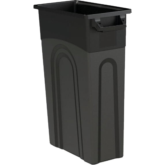 United Solutions Highboy Waste Container, 23 Gallon, Space Saving Slim Profile and Easy Trash Bag Removal, Indoor or Outdoor Use, Integrated Handles for Easy Carrying, 4-Pack, Black.