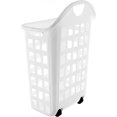 thumbnail image 1 of United Solutions Slim Rectangular Rolling Laundry Hamper with 2-Bushel, White, 1 of 3