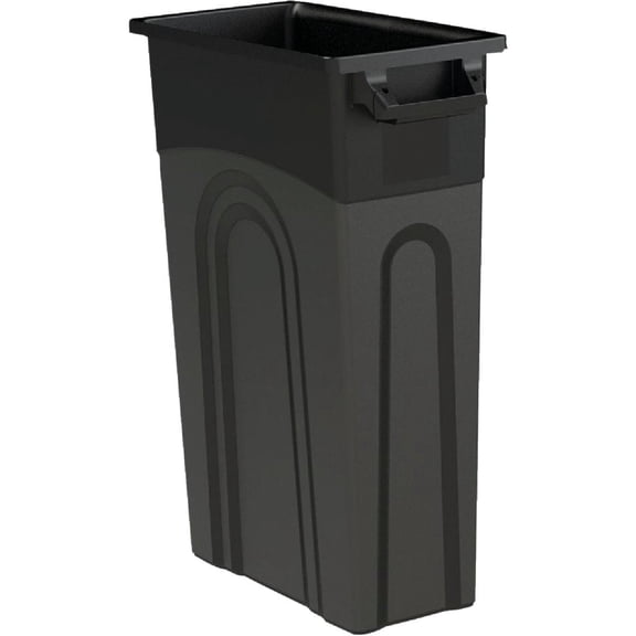 United Solutions TI0032 Highboy Waste Container In Black, 33 Gallon, Slim Fit Wastebasket (3-Wastebaskets)