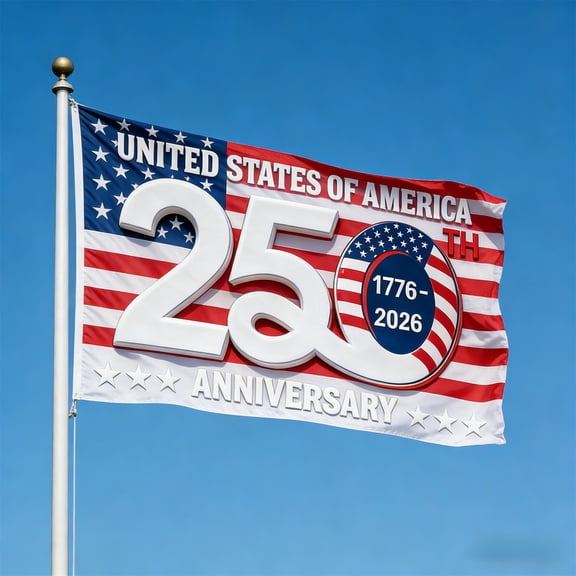 United State Of America 250Th Anniversary 1776 2026 Personalized Flag 35.4"X59.1" Banner For Indoor And Outdoor, Single And Double Sided Print Home Decor