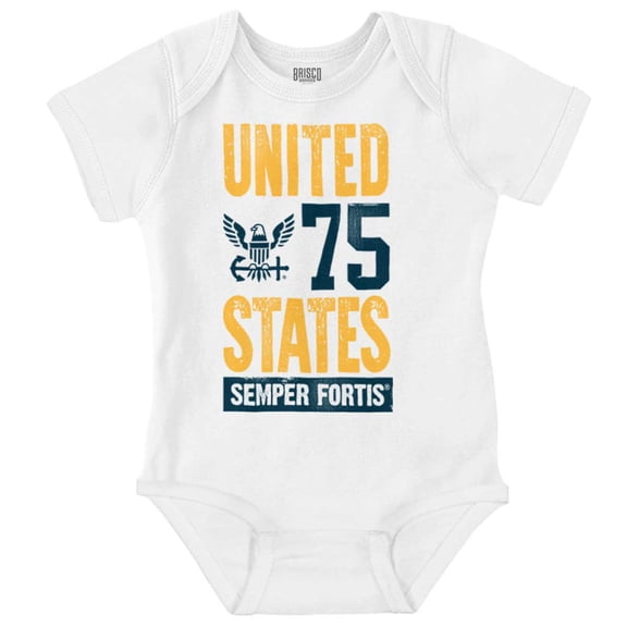 United State Navy Logo Semper Fortis Romper Boys or Girls Infant Baby Brisco Brands 24M