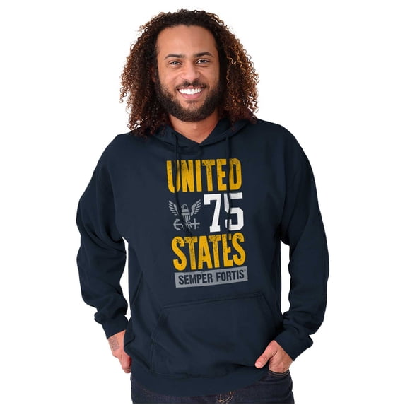 United State Navy Logo Semper Fortis Unisex Plus Size Hoodie Brisco Brands 3X