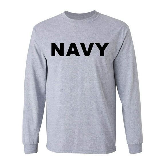 United Stated "NAVY" Long Sleeve T-Shirt in gray