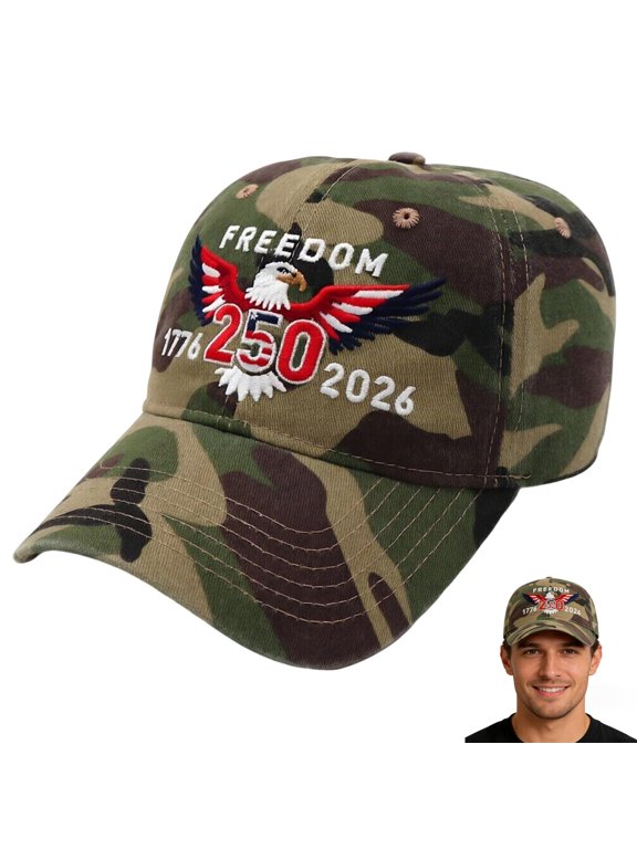 United Stated of American 250th Anniversary Freedoms Baseball Hat Running Embroidered Cap for Men Women