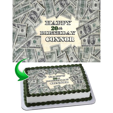 United States 100 Dollar Bill - Edible Cake Topper - 11.7 x 17.5 Inches 1/2 Sheet rectangular