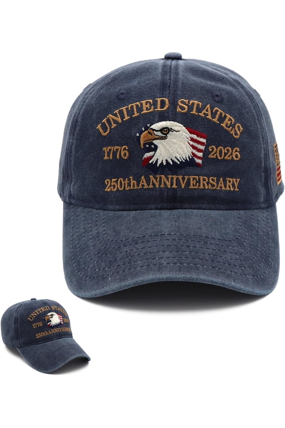 United States 1776-2026 250th Anniversary Hat,250 Anniversary Hat Adjustable Retro Washed Baseball Caps for Men Women