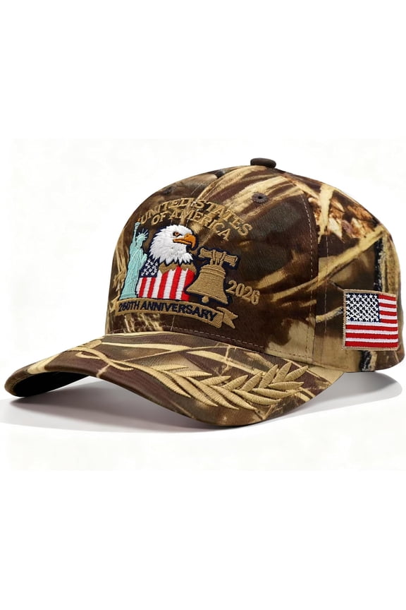 United States 250 Anniversary USA Hat 1776-2026 250th Anniversary USA Hat Adjustable Embroidered Patriotic Hats Men Women