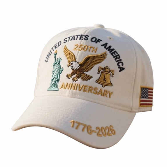 United States 250 Anniversary USA Hat, 1776-2026 Adjustable Embroidered Patriotic Hats 250 American Hat