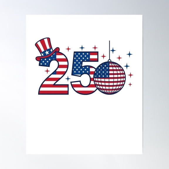 United States 250 Celebratory USA Anniversary Graphic Unframed Paper Print
