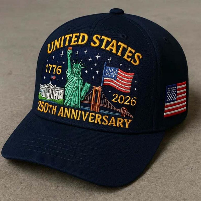 250th Anniversary Baseball Hat Patriotic Embroidered Adjustable Cap We The US 250th Anniversary Embroidered Cap Structured Baseball Hat  main image 4