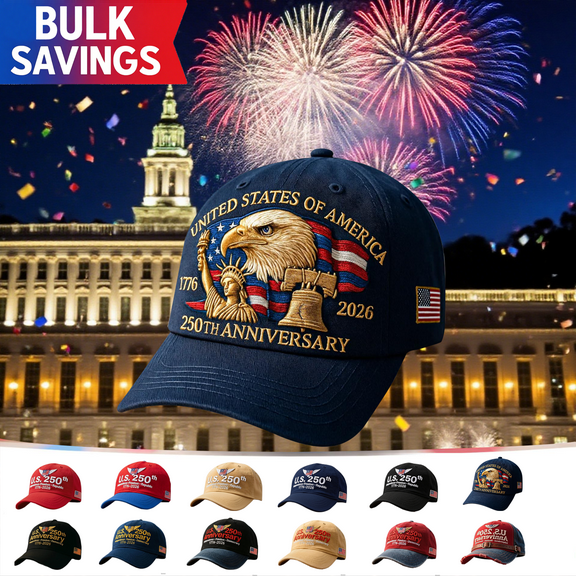 United States 250 Years Eagle Embroidery Cap, Adjustable Patriotic Baseball Hat, Commemorative Gift for Men Women
