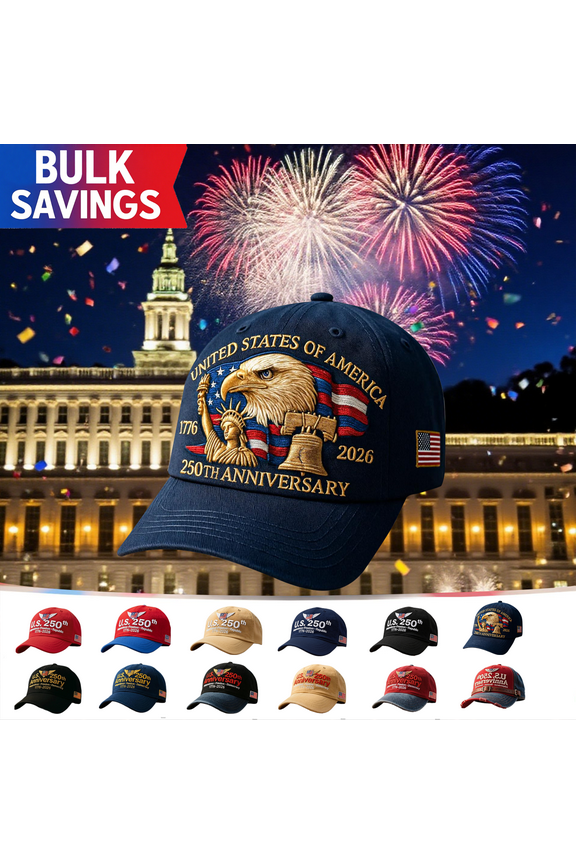 United States 250 Years Eagle Embroidery Cap, Adjustable Patriotic Baseball Hat, Commemorative Gift for Men Women
