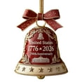 thumbnail image 1 of United States 250Th Anniversary Bell Ornament,Commemorative Doorbell Ornament Of U.S. 250Th,2D Vintage Christmas Ornaments,Acrylic Hanging Bell For Christmas Tree Decorations(Red), 1 of 4
