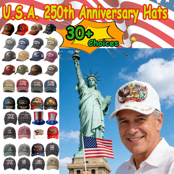 United States 250th Anniversary Baseball Cap, Bald Eagle and Flag Print Patriotic Hat, USA 250 Year Anniversary Adjustable Commemorative Cap for Men Women Holiday Celebration, YISHFHP