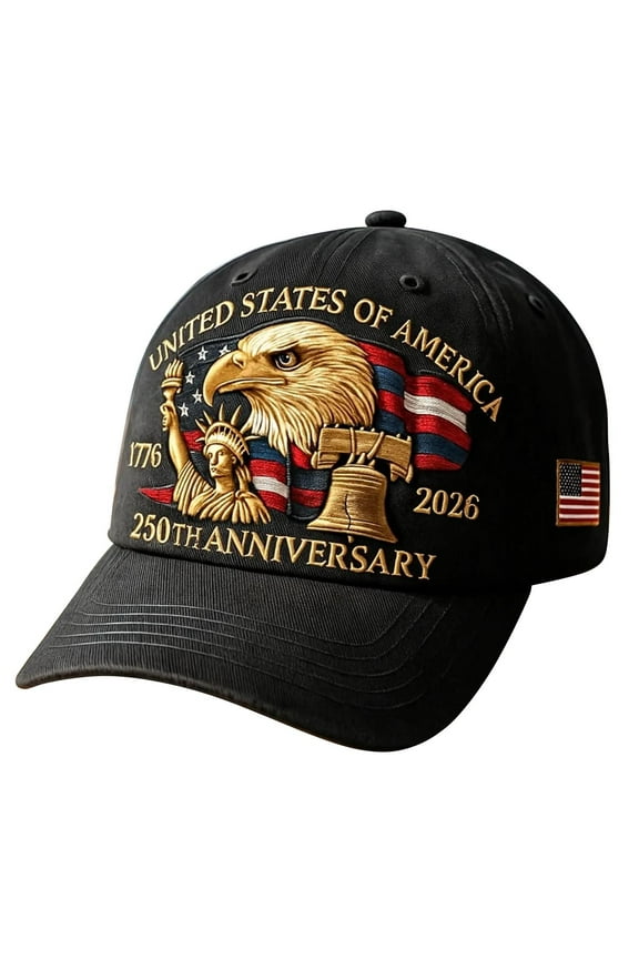 United States 250th Anniversary Baseball Cap – Bald Eagle Patriotic Hat for Men & Women – Adjustable Commemorative USA Print – 1776–2026 Freedom Tribute Gift