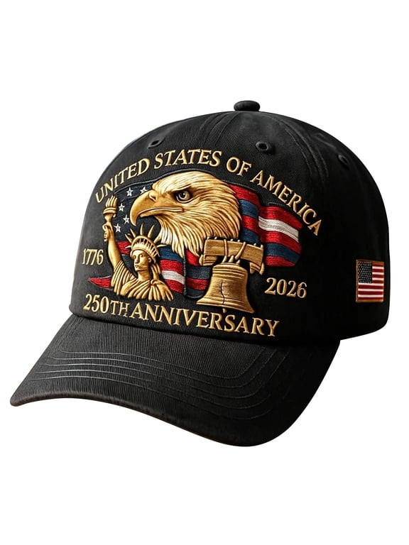United States 250th Anniversary Baseball Cap – Bald Eagle Patriotic Hat for Men & Women – Adjustable Commemorative USA Print – 1776–2026 Freedom Tribute Gift