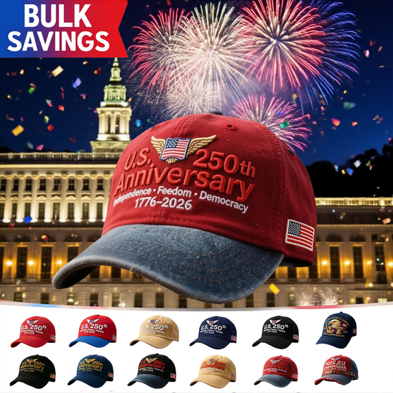 United States 250th Anniversary Baseball Hat Adjustable Vintage Washed Patriotic Cap with Flag and Liberty Design, Celebrate USA 250 Years