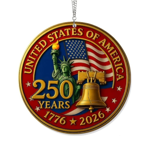 United States 250th Anniversary Bell Ornament, Detailed Collector's Keepsake, Patriotic Christmas Tree Decoration, Heritage Display Ornament, Liberty Tribute, Shadow Boxes and Holiday Decor(1pc)