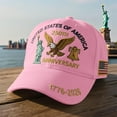 thumbnail image 1 of United States 250th Anniversary Cap, Patriotic Heritage Baseball Hat, Adjustable Commemorative Tribute Style, Collectors Gift Keepsake for Holiday Season[printed], FAJHHA | Pink, 1 of 9