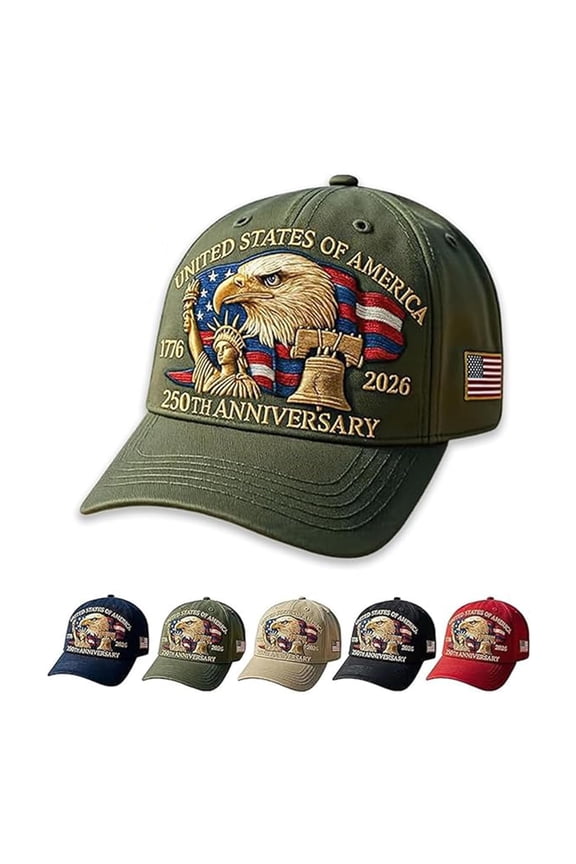 United States 250th Anniversary Celebration Hat, Adjustable Retro Bald Eagle Patriotic Cap for Men Women