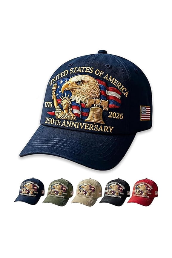 United States 250th Anniversary Celebration Hat, Adjustable Retro Bald Eagle Patriotic Cap for Men Women