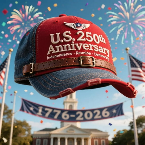 United States 250th Anniversary Celebration Hat, Retro Vintage Patriotic Baseball Cap, Adjustable Souvenir Style, Perfect for 4th of July Parades and Fireworks