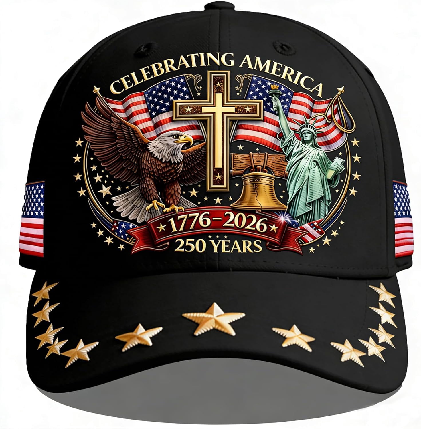 United States 250th Anniversary Commemorative Cap, Eagle and Liberty ...