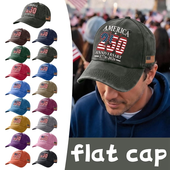 United States 250th Anniversary Commemorative Cap Unisex Adjustable Embroidered Print Patriotic Theme Baseball Cap,Pink