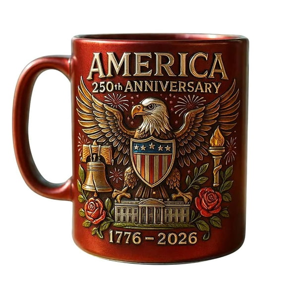 United States 250th Anniversary Commemorative Ceramic Mug Patriotic Collectible Item for Coffee and Tea Enthusiasts Ideal Gift for Buffs and Home Decor