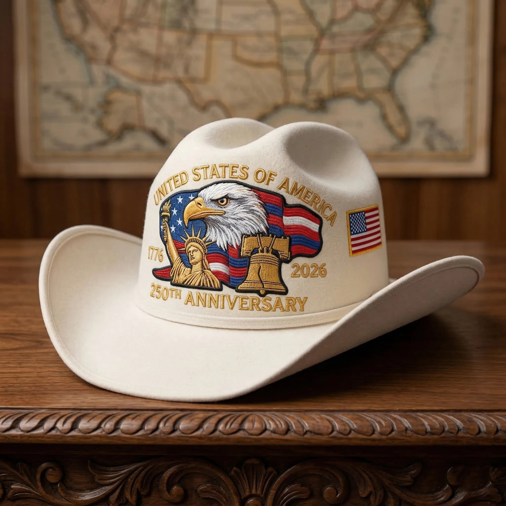 Hat Rack 1776 United States 250th Anniversary Cowboy Hat,1776-2026 US Independence ...