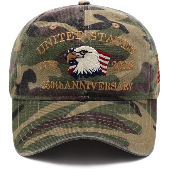 United States 250th Anniversary Hat,1776-2026 Eagle Embroidery Patriotic Baseball Cap,250 Anniversary USA Hat for Men Women