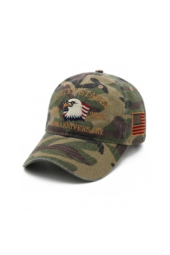 United States 250th Anniversary Hat, 1776-2026 Eagles Embroidered Patriotic American Flag Baseball Cap