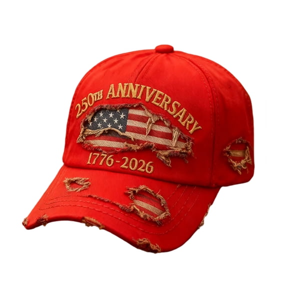 United States 250th Anniversary Hat 1776–2026, Patriotic Baseball Cap, Unisex July 4th Freedom Hat Red