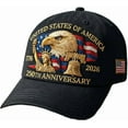 thumbnail image 1 of United States 250th Anniversary Hat, 2026 Adjustable embroidered Baseball Cap, Eagle & Liberty，USA Patriotic Caps, 1 of 5