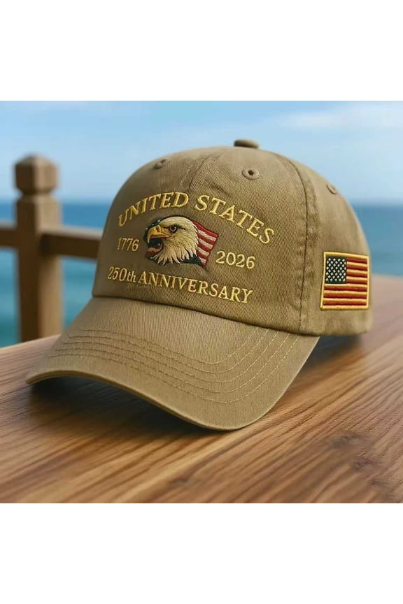 United States 250th Anniversary Hat - 250th Anniversary USA Hat, Embroidered Patriotic Theme Unisex Adjustable Commemorative Baseball Cap for Men & Women (Multiple Styles Available)