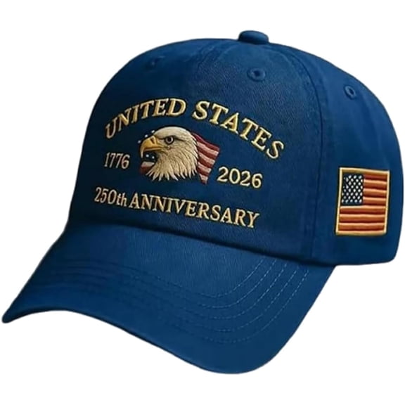 United States 250th Anniversary Hat - Adjustable Bald Eagle Embroidered Baseball Cap for Men and Women