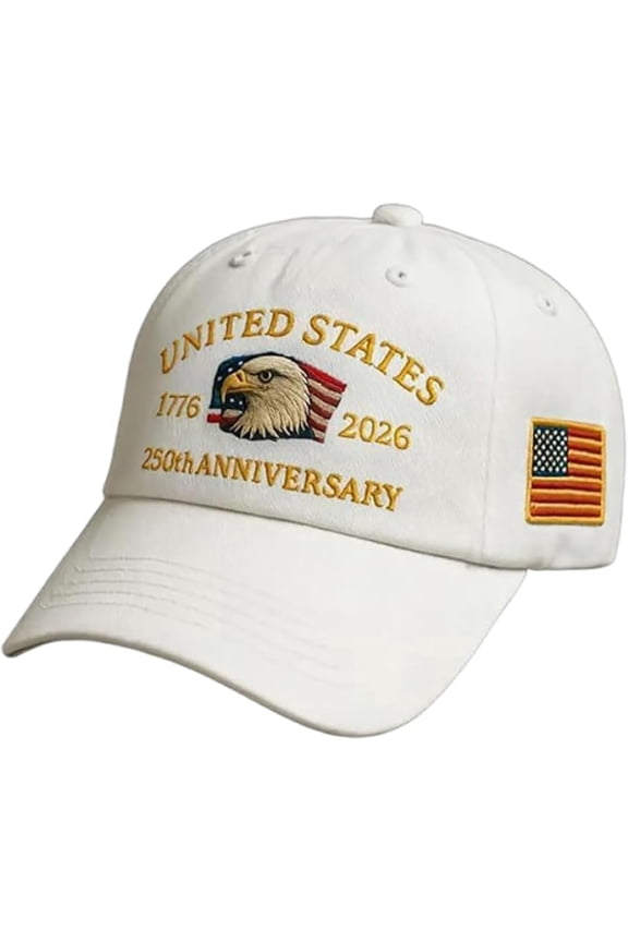 United States 250th Anniversary Hat - Adjustable Bald Eagle Embroidered Baseball Cap for Men and Women