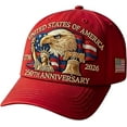 thumbnail image 1 of United States 250th Anniversary Hat, Adjustable Bald Eagle Printed Patriotic Baseball Cap for Men Women Multi, 1 of 16