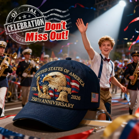 United States 250th Anniversary Hat Adjustable Patriotic Baseball Cap Stylish Collectible and Thoughtful Gift to Celebrate 250 Years of Freedom (eagle Print), Blue